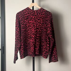 Milly Textured Cheetah Sweater Size Medium/Large